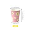 Girasol Blanco Manchado Estampado en Caliente Vajilla Desechable Plato de Papel con Forma Especial Servilleta de Papel Vaso de Papel Set de Decoración para Suministros de Fiesta