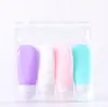 Set de botellas sub-empaque para viaje en forma de abanico, botella para loción cosmética, sub-empaque, botella pequeña de muestra para apretar, sub-empaque de silicona
