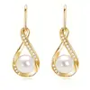 Juego de Joyería de Perlas Simuladas con Cadena para Clavícula de Diamante para Madre Día de la Madre Joyería de Boda Collar y Pendientes Juego de Tres Piezas
