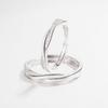Anillo de pareja entrelazado de amor plateado anillo de pareja femenino INS nicho personalidad simple anillo de pareja masculino anillo abierto de diamante moda