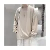 Suéter de primavera para hombre cuello redondo color liso estilo Hong Kong holgado estilo estudiante estilo coreano versátil estilo perezoso suéter de moda