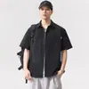 Ropa de Hombre Fengshe / Camisa de Manga Corta para Hombre Verano Seda de Hielo Delgada 2026 Nueva Corte Holgado Tie-Dye Camisa Casual