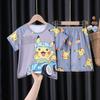 Pijama Infantil Verão Manga Curta Meninos Fino Fofo Princesa Crianças Médias e Grandes Meninas Desenho Animado Pijama Conjunto de Roupas para Casa