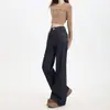 26 Jeans Acampanados Bordados Elásticos para Mujer, Corte Holgado, No Ajustados, Pantalones de Campana Retro, Adelgazantes, Pantalones Largos Versátiles, Dropshipping Disponible