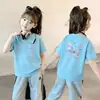 Camiseta de manga corta 100% algodón para niña 2026 nuevo estilo de verano camiseta de manga corta para niños pequeños y medianos fina elegante ropa para niños bebé moderna