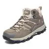 Otoño e Invierno Nuevos Zapatos para Hombre de Talla Grande Zapatos de Senderismo Parejas de Caña Alta Cuero Transfronterizos Senderismo al Aire Libre Zapatos de Campo a Través Venta al por Mayor Negro