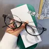 Gafas Retro Británicas Ovaladas de Media Montura para Mujeres con Miopía, Rostro Pequeño, Monturas de Estilo Nerd Literario, Ojo de Gato