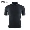 Body Deportivo Camisa Polo con Cuello para Hombre Secado Rápido Elástico de Manga Corta Entrenamiento de Fitness Entrenador Personal Ropa de Trabajo Ropa de Grupo