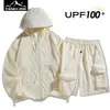 Traje de Protección Solar para Hombre Nuevo Verano Ropa de Protección Solar Shorts de Secado Rápido Transpirables para Exteriores Ropa Casual para Pareja Traje Anti-UV