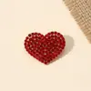 Versão Coreana de Broche Romântico Vermelho de Strass Coração Doce Feminino Cheio de Broche de Diamante Coração de Pêssego Joia Versátil Atacado