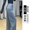 Pantalones de Chándal Negros de Pierna Recta para Mujer, Estilo Nuevo Primavera, Otoño e Invierno 2025, Cintura Alta, Caída Suelta, Para Personas Bajas, Casual, Pantalones de Chándal de Pierna Ancha con Forro de Felpa