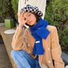 Bufanda de Lana Tejida de Color Sólido Estilo Coreano para Otoño e Invierno, Bufanda Pequeña Dulce y Cálida con Etiqueta de Estudiante Nuevo Coreano