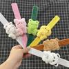 Boda Boda Lanzamiento Femenino Lindo Broche Bucle Felpa Broche Juguete Creativo Pulsera de Dibujos Animados Accesorios para el Cabello Femenino Pulsera Aplauso