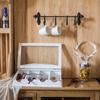 Gancho de pared con cuatro ganchos móviles, estilo retro nórdico, para pasillo, abrigo, decoración de jardín, manualidades de comestibles.