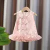 Vestido Hanfu Qipao de Verano, Vestido Retro y Elegante de Princesa para Bebé, Vestido Formal de Un Año, Vestido para Bebé Niña Estilo Chino, Vestido tipo Mameluco