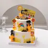 Veículo de engenharia barricada torre de guindaste semáforo placa de trânsito placa de rua decoração de bolo de aniversário acessórios decoração plug-in