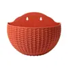 Maceta Semicircular de Pared de Ratán Imitación Estilo Europeo, Cesta Colgante para Flores sin Perforaciones, Maceta Perezosa para Balcón, Maceta Hidropónica de Pared
