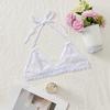 Talla Extra XL Encaje Europeo y Americano Sexy Sujetador de Copa Triangular con Tirantes de Encaje para Mujer Sexy Top 8811A