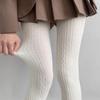 Meias Coreanas Miu Listradas Verticais Padrão Cânhamo Meia-Calça Leggings Externas Femininas Outono e Inverno Espessas Meias Cinzas