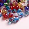 Cuentas redondas de vidrio de colores de 10 mm con forma de corazón, agujero recto, cuentas sueltas, pulsera, collar, accesorios de joyería DIY