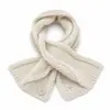 Bufanda de Lana Elegante 2026 Otoño/Invierno con Patrón de Ganchillo Calado, Calentador de Cuello de Color Sólido Abotonado para Mujer, Bufanda Cruzada para el Cuello