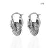 Aretes Versátiles Retro Europeos y Americanos con Incrustaciones de Diamantes, Aros Dobles, Desmontables, Multipropósito, Aretes Elegantes, Creativos y Exquisitos