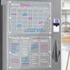 Pegatina Magnética Transparente para Refrigerador Calendario de Pizarra Blanca Reutilizable Tablero de Planificación Manual Semanal de Comidas