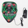 Máscara Luminosa de Halloween em Ponto Cruz V-word Máscara de Horror Sangrenta LED Adereços de Atmosfera de Horror Fluorescente