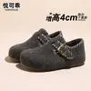 Zapatos de lana peluda con suela gruesa y tacón oculto para mujer, zapatos de algodón 2026 invierno nuevos, slip-on versátiles, zapatos Birkenstock