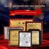 Cartão de porta cartão de autorização bandeja de madeira Folha de ouro Medalha design e produção ouro esculpir placa de madeira maciça aço inoxidável titânio medalha de bronze