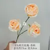 3 Rosas da Lua Amor Artificial com Toque de Luxo, Flores Artificiais para Decoração de Casamento, Decoração Suave de Hotel, Arranjo Floral, Exibição de Rosas