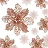Flor de Pascua Popular Transfronteriza 16cm Flor Decorativa Artificial Guirnalda de Navidad DIY Colgante Decoraciones para Fiesta Navideña