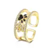 Anillo con Huella de Patita de Perro Cruzada Nueva Promesa Infinita Moda Europea Americana Exquisito Corazón Incrustado de Diamantes Anillo para Dedo Índice con Patita de Gato
