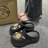 Zapatos Transpirables con Agujeros para Mujer Ropa Exterior 2024 Verano Eva Dung Sense Plataforma Sandalias de Playa Antiolor con Aumento de Altura Chanclas con Agujeros