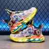 Zapatillas Deportivas de Malla Transpirable de Verano 2026 con Dibujos Animados y Hebilla Giratoria para Niños, Antideslizantes, Suela Suave, Luminosas
