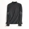 Camiseta Interior de Manga Larga con Forro Polar de Terciopelo Alemán Doble Cara para Hombre, Cuello Redondo Semi-Círculo, Cuello Alto, Otoño e Invierno