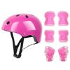 Casco Burbuja Negro Flor de Ciruelo Equipo Protector Mariposa Set de Siete Piezas para Bicicleta de Equilibrio, Patinete, Patines de Ruedas, Patines de Hielo y Esquí