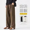 Calça Jeans Marrom Maillard para Homens, Verão 2026 Nova Calça Casual de Algodão de Corte Reto