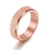 Anillo elegante japonés y coreano oro rosa esmerilado anillo giratorio pareja moda pulsera de acero de titanio SA493