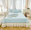 Conjunto de Cama Estilo Princesa em Algodão com Três Peças, Adequado para Todas as Estações, Colchão Espesso, Lençol de Cama Tatami, Conjunto de Cama de Peça Única para Dropshipping