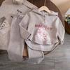 Sudadera con capucha estilo coreano estampada para bebé niña, Otoño, estilo occidental, con capucha, traje cómodo