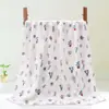 Al por mayor Colcha de Gasa de Seis Capas para Niños Estampada 110*110cm Manta de Aire Acondicionado para Niños Toalla de Baño de Algodón Gasa de Algodón