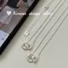 Collar de Aro Calado Sencillo y de Alta Gama en Plata de Ley S925 de Diseño Nicho Dongdaemun de Corea del Sur Elegante y Versátil