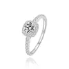 Anillo Pequeño de Azúcar de Plata de Ley 925 para Mujer, Anillo de Moda Plateado de Alta Gama con Piedra de Silicio de Carbono y Diamante Clásico, Accesorio de Joyería para el Día de San Valentín