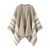 Nuevo Chal Cardigan Exterior de Viaje Estilo Retro Maillard Combinación de Colores Contrastantes Estilo Occidental de Punto Cálido