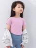 Camiseta Curta de Tricô para Meninas 2025 Verão Novo Estilo Infantil Sexy Slim Manga Curta Gola Redonda Top Interno