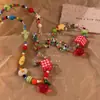 Collar Accesorios de Verano Lujo Ligero Playa Clavícula con Forma de Manzana Dopamina Colorido Moño Cuentas