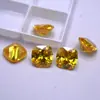 Piedras Sueltas Artificiales al por Mayor en Forma de Cuadrado Gordo, Circonia Dorada, Gemas Doradas en Forma de Cojín para Anillos, Accesorios DIY