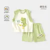 Conjunto de Chaleco para Bebé Estilo Verano Delgado Ropa Separada Casual de Dos Piezas sin Mangas para Niños y Niñas Ropa de Verano para Bebé