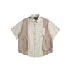 HECHO PARA DURAR Estilo Japonés Vintage Camisa de Bolsillo Grande para Niños Holgada Piqué Verano Manga Corta CD03